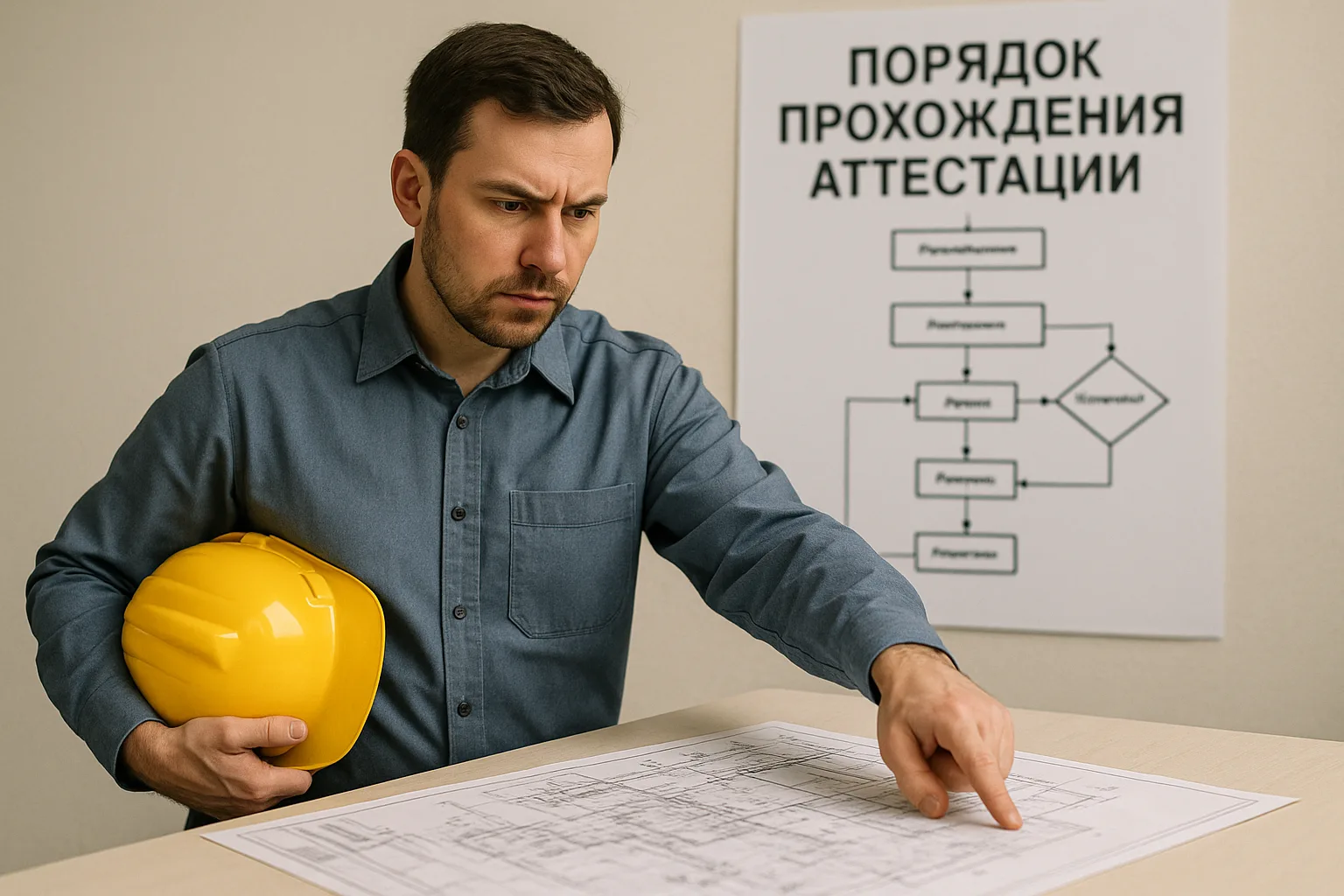 инженер объясняет проект по ПБ